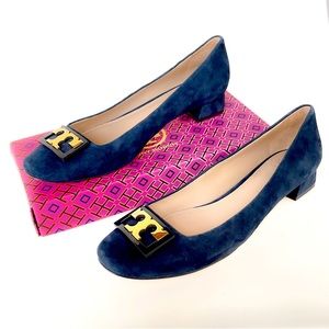 NIB Tory Burch Navy Suede Gigi Pump, 10.5